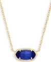 Kendra Scott 14k Gold Plated Elisa Pendant Necklace In Cobalt Cat's Eye