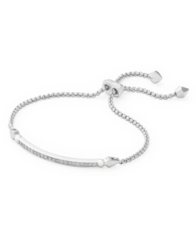 Kendra Scott Pave Bar Slider Bracelet In Silver