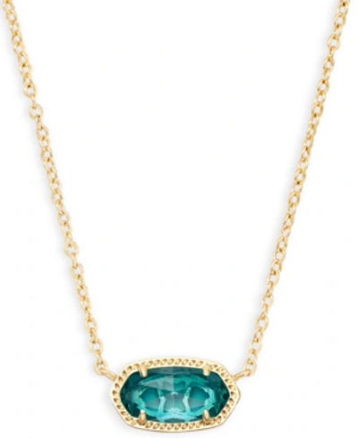 Kendra Scott 14k Gold Plated Elisa Pendant Necklace In London Blue