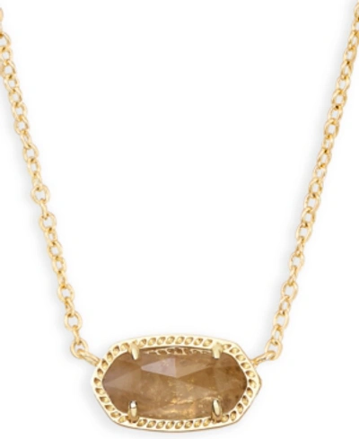 Kendra Scott 14k Gold Plated Elisa Pendant Necklace In Citrine