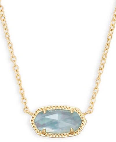 Kendra Scott 14k Gold Plated Elisa Pendant Necklace In Light Blue