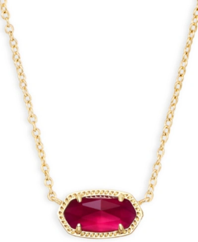 Kendra Scott Stone Pendant Necklace, 15" + 2" Extender In Clear Berry