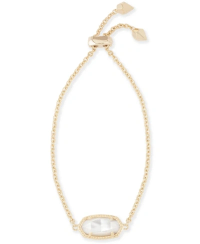 Kendra Scott 14k Gold-plated Stone Slider Bracelet In Ivory Mother Of Pearl