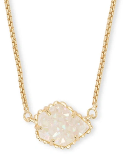 Kendra Scott Drusy Stone Pendant Necklace, 15" + 2" Extender In Gold Iridescent