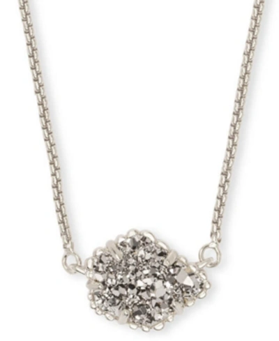 Kendra Scott Drusy Stone Pendant Necklace, 15" + 2" Extender In Gray