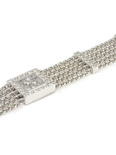 Pre-owned Chopard 18kt White Gold Diamond Happy Curves Bracelet In Silver