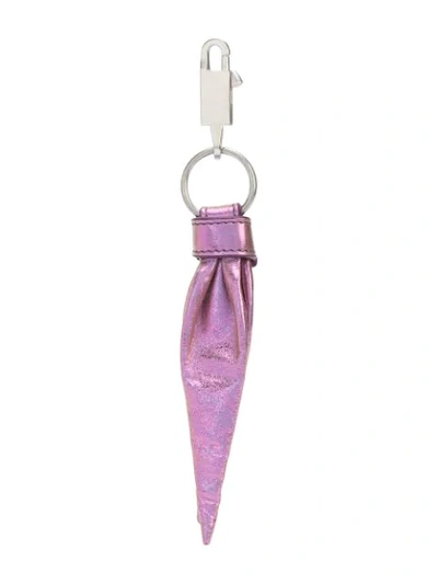 Rick Owens Spike Iridescent-effect Keychain In Purple