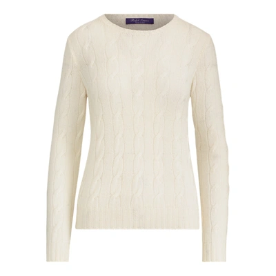 Ralph Lauren Cable-knit Cashmere Sweater In Lux Cream