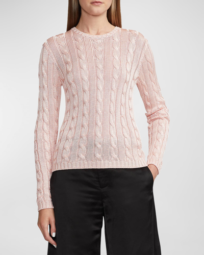 Ralph Lauren Cable-knit Cashmere Jumper In Crystal Rose