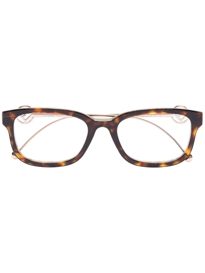 Fendi F Is  Tortoiseshell-effect Glasses In Brown