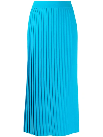 Balenciaga Pleated Mid-length Skirt In Blue