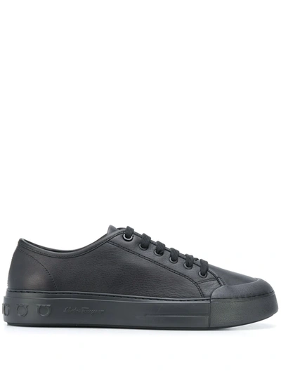 Ferragamo Gancio Low-top Sneakers In Black