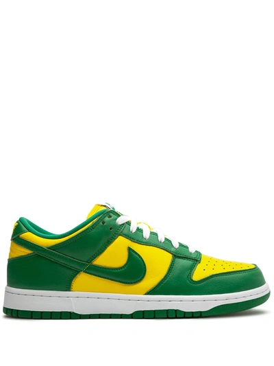 Nike Men's Dunk Low Sp Brazil Sneakers In Varsity Maize/pine Green-white