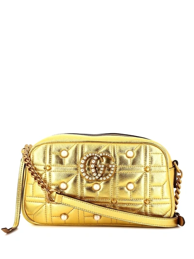 Pre-owned Gucci 2010s Gg Marmont Shoulder Bag In Gold