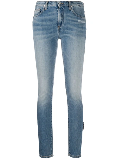 Off-white Mid-rise Skinny Jeans In Blue