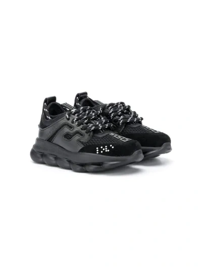 Young Versace Kids' Chain Reaction Low-top Trainers In Black