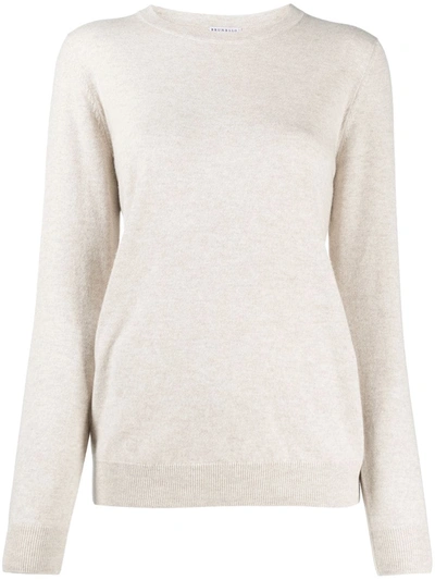 Brunello Cucinelli Cashmere Fitted Jumper In Neutrals