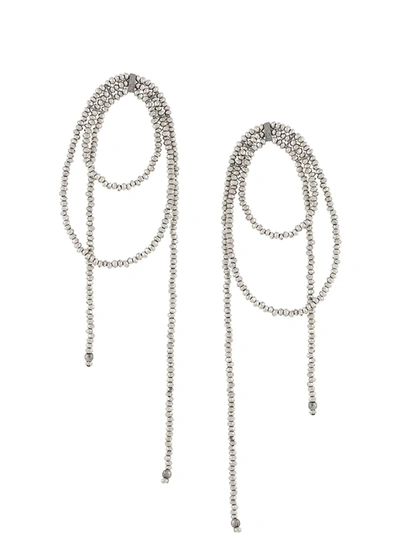 Brunello Cucinelli Beaded Drop Earrings In Metallic