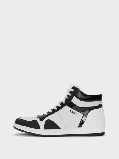 Dkny Men's Simmons High-top Sneaker - In White/black | ModeSens