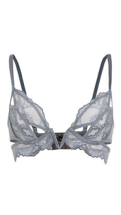 Thistle & Spire Kane Cutout V Wire Bra In Blue