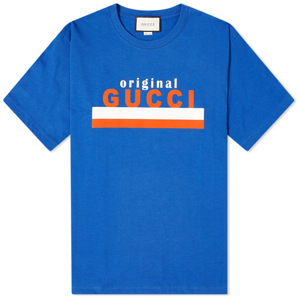 Portico meditation Demon Play Gucci 'original ' Slogan Print T-shirt In Blue | ModeSens