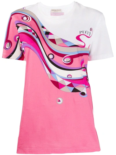 Pucci Abstract Print T-shirt In Pink