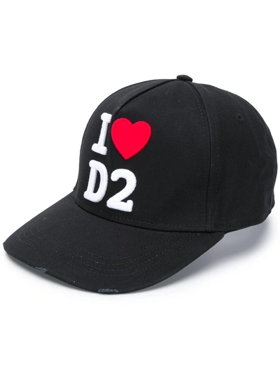 Dsquared2 Logo Embroidered Adjustable Baseball Cap In Black