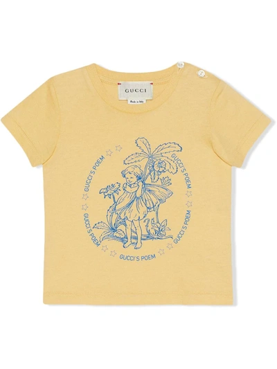 Gucci Babies' Fredrick Warne Fairy Print T-shirt In Yellow