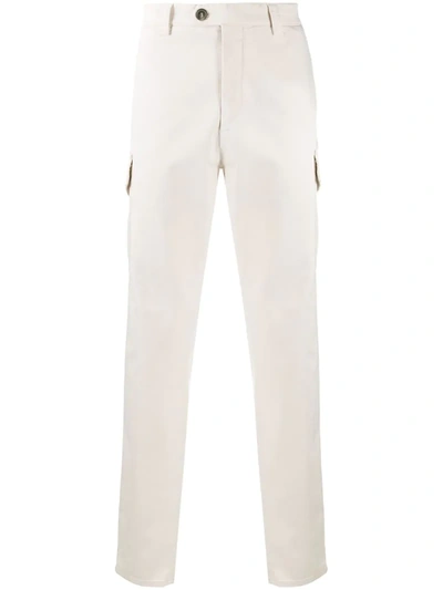 Brunello Cucinelli Straight Leg Chino Trousers In Neutrals