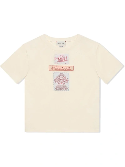 Gucci Kids' Logo Patch T-shirt In White