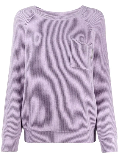 Brunello Cucinelli Slouched Long-sleeve Jumper In Purple