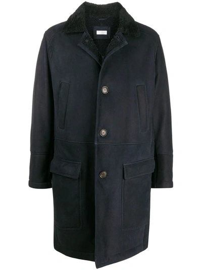 Brunello Cucinelli Single-breasted Fitted Coat In Blue