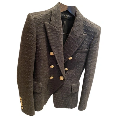 Pre-owned Balmain Black Tweed Jacket