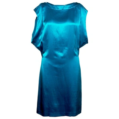Pre-owned Nina Ricci Silk Mid-length Dress In Blue