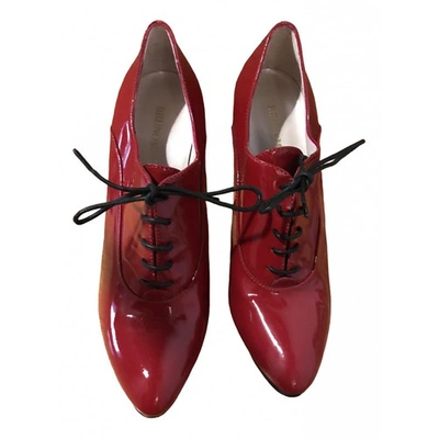 Pre-owned Bruno Magli Patent Leather Heels In Red