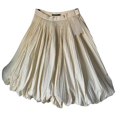 Pre-owned Alexander Mcqueen Mid-length Skirt In Beige