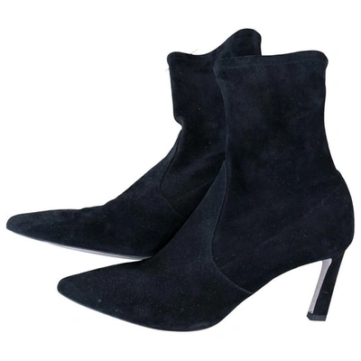 Pre-owned Stuart Weitzman Ankle Boots In Black