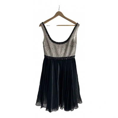 Pre-owned Marchesa Notte Glitter Mid-length Dress In Black