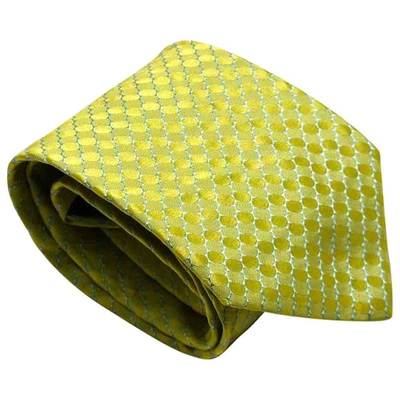 Pre-owned Hugo Boss Silk Tie In Yellow