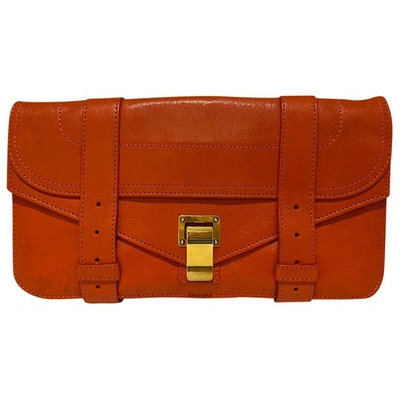 Pre-owned Proenza Schouler Ps1 Leather Clutch Bag In Red