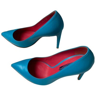 Pre-owned Ralph Lauren Turquoise Leather Heels