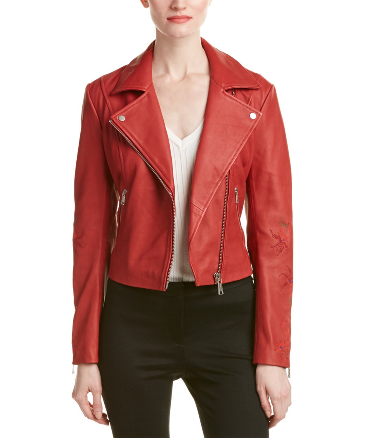 Andrew Marc Scarlett Leather Jacket' In Red | ModeSens