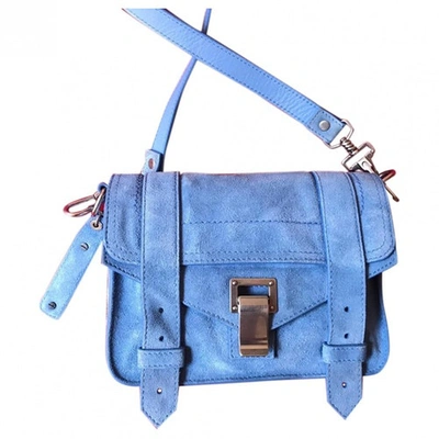 Pre-owned Proenza Schouler Ps1 Blue Suede Handbag