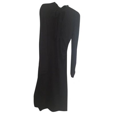 Pre-owned Seventy Wool Mid-length Dress In Black