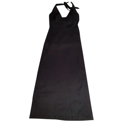 Pre-owned Versus Silk Maxi Dress In Black