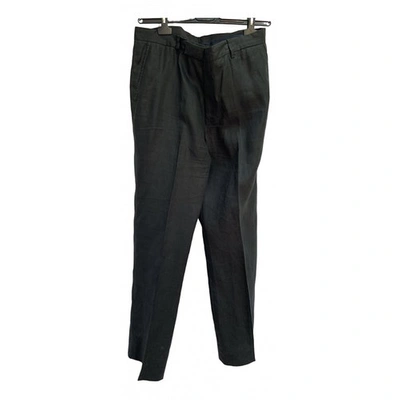 Pre-owned John Richmond Linen Trousers In Black