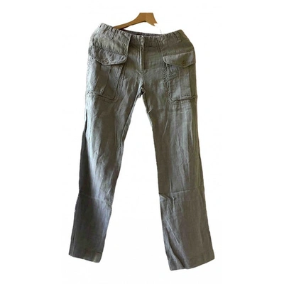 Pre-owned Aspesi Linen Large Pants In Grey