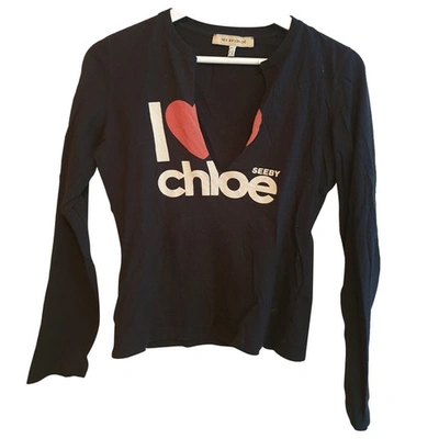 Pre-owned See By Chloé Jersey Top In Black