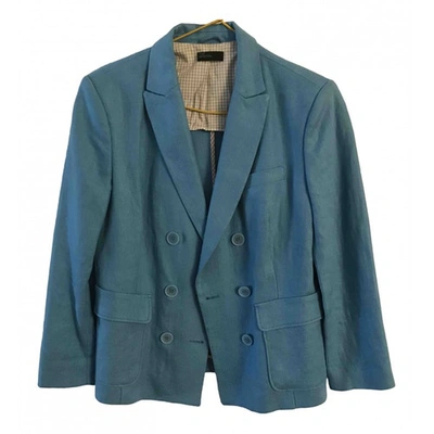 Pre-owned Benetton Blue Linen Jacket