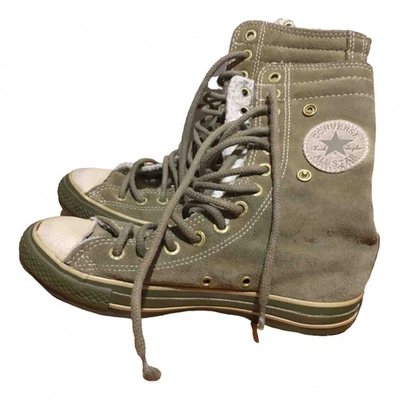 Pre-owned Converse Biker Boots In Khaki